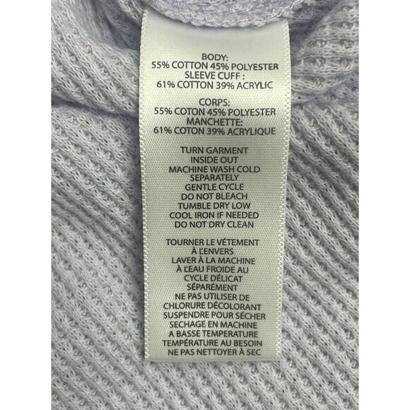 Beach Lunch Lounge Lavender Waffle Knit Thermal Long Sleeve Tee Size Medium - Picture 4 of 16
